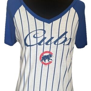 Blue and White Cubs Women's Short Sleeve Tee
